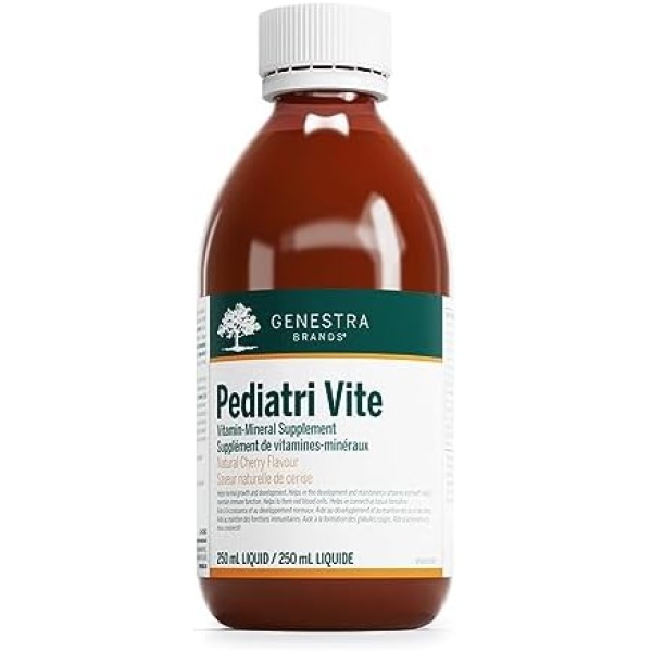 Genestra Brands - Pediatri Vite - Children's Vitamin-Mineral Supplement with B6, B12, Biotin, and Riboflavin - 250 ml Liquid - Natural Cherry Flavour