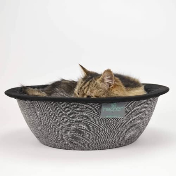 Hepper NEST CAT Bed Keep Fur Off Your Couch, Bed Furniture Our Modern Pet Bed Cats Small Dogs. Removable,Washable Fleece/Microfiber Liner. Cats Love to Snooze in This Bowl Shaped Bed!