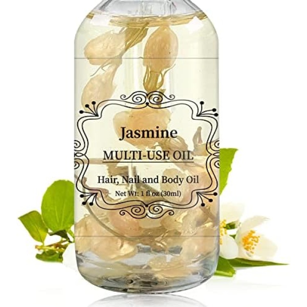 Jasmine Multi-Use Oil, Organic Plant Fragrant Essential Oil for Face, Hair, Body, Nails Care and Massage - 1 Fl Oz