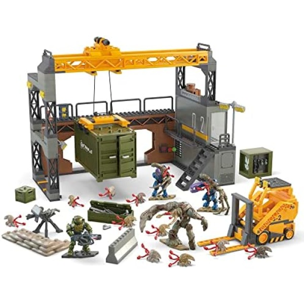 MEGA Halo Infinite Toys Building Set for Kids, Floodgate Firefight with 634 Pieces, 4 Poseable Micro Action Figures and Accessories, Gift Ideas