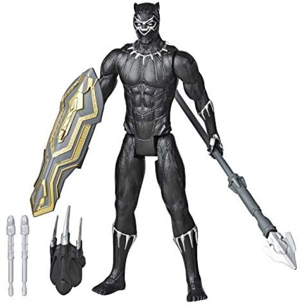 Marvel Avengers Titan Hero Series Blast Gear Deluxe Black Panther Action Figure, 12-Inch Toy, Inspired by Marvel Comics, for Kids Ages 4 and Up