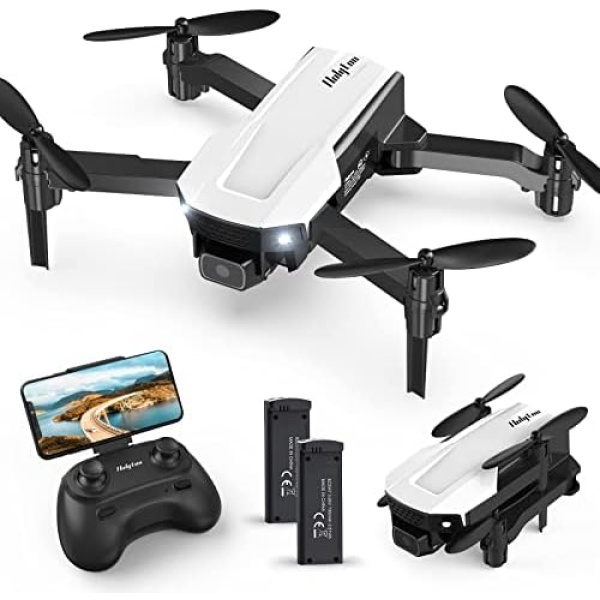 Mini Drone for Kids with Camera, Holyton HT25 1080P HD Photo, Foldable Toy Drone Gifts for Beginners & Adults, Altitude Hold, Voice/Gesture Control, One Key Take Off/Landing, 3D Flip, 2 Batteries