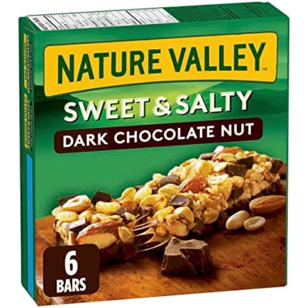 NATURE VALLEY Sweet & Salty Dark Chocolate Nut Granola Bars, 6 Count