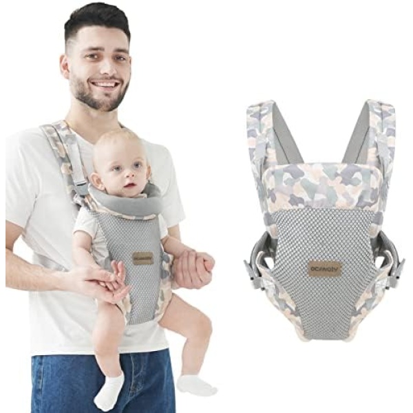 Ocanoiy Baby Carrier Newborn to Toddler All Carry Position Front and Back Face-in and Face-Out Holder Baby Wrap Kangaroo Carrier for Toddler Infant (Camouflage)