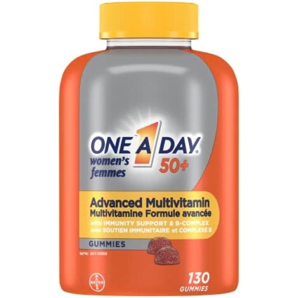 One A Day Women 50 Plus Multivitamin Gummies- Advanced Multivitamin Gummy with Brain Function & Immunity Support, Formulated with Vitamins & Minerals for Women 50+, 130 Gummies