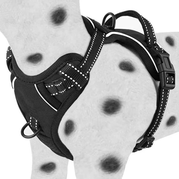 PetWizard Dog Harness No-Pull No-Choke Two Clips Padded Vest Reflective Pet Harness Adjustable Straps for Small Medium Large Dogs (Medium)