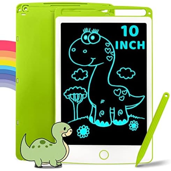 Richgv LCD Writing Tablet, 10 inch Kids Drawing Tablet, Digital Electronic Drawing Board, Tablet Doodle Board for Kids and Adults at Home, School and Office Drawing & Writing, W/Spare Battery (Green)