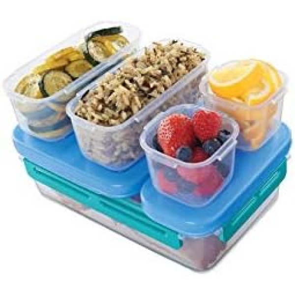 Rubbermaid LunchBlox Leak-Proof Entree Lunch Container Kit, Large, Blue