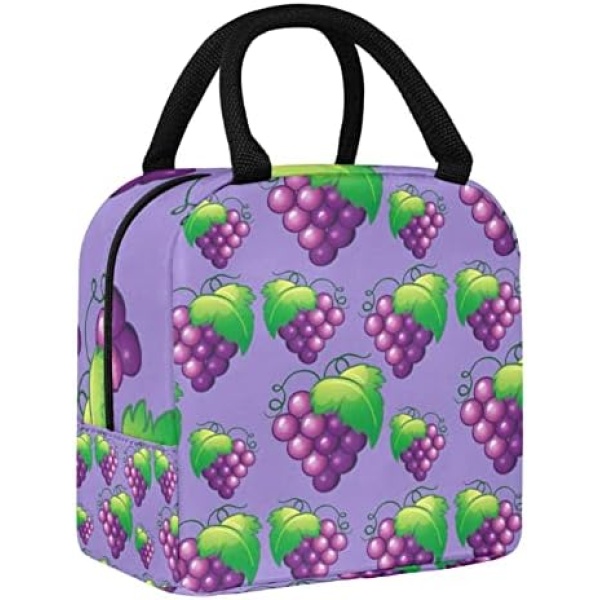 Sweet Fresh Grapes Pattern Purple meal kit reusable lunch box refrigerated insulated lunch box office school picnic insulation