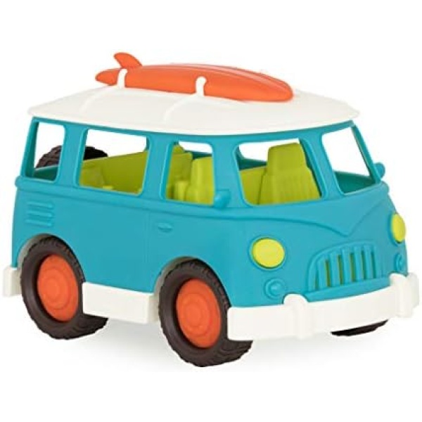 Wonder Wheels by Battat – Camper Van – Toy Truck with Opening Roof & Detailed Interior for Kids Age 1 & Up – 100% Recyclable, Aqua