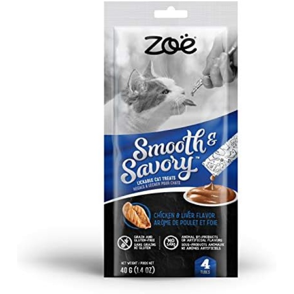 Zoe Smooth & Savory Lickable Treats – Chicken & Liver - 4 Pack
