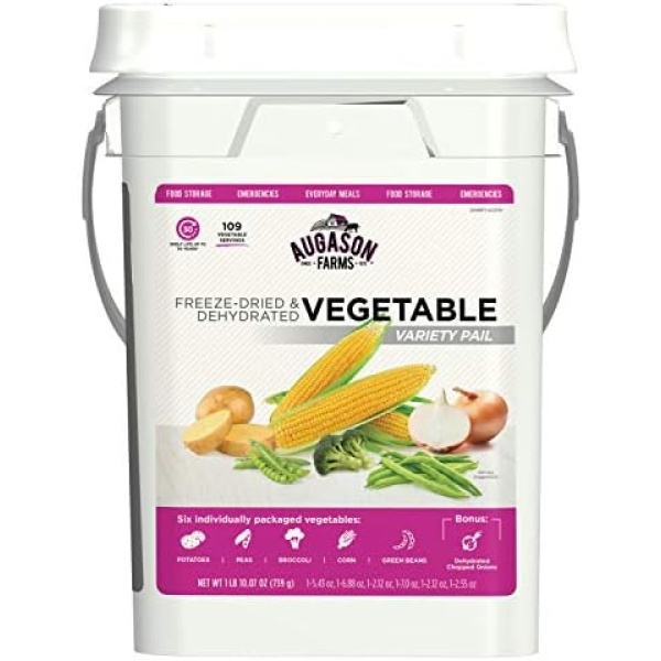 Augason Farms Freeze Dried Vegetable Variety Pack 4 Gallon Kit