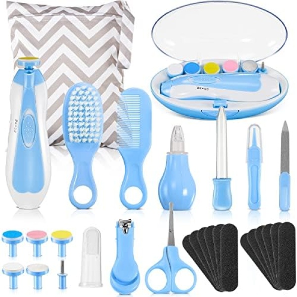 Baby Healthcare and Grooming Kit 30-in-1 Baby Electric Nail Trimmer Set Baby Nursery Health Care Kit for Infant Newborn Toddler Kids Boys Girls Haircut Tool Nail Clipper Comb Nasal Aspirator, etc.