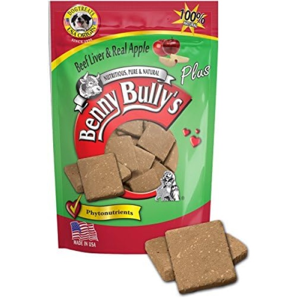 Benny Bullys 776310541150 Plus Apple Beef Liver Dog Treats, 58g, Medium