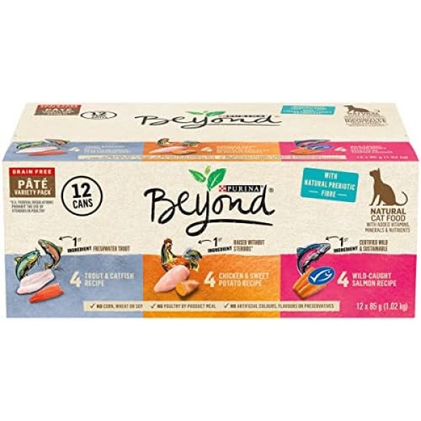 Beyond Grain Free Pâté, Natural Wet Cat Food Variety Pack 12-85g Cans