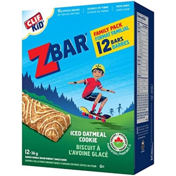 CLIF KID ZBAR - Organic Energy Bars - Iced Oatmeal Cookie - (36 Gram Snack Bars, 12 Count)