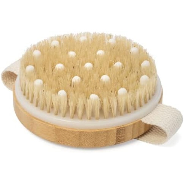 CSM Body Brush For Beautiful Skin - Solid Wood Frame & Boar Hair Exfoliating Brush To Exfoliate & Soften Skin, Improve Circulation, Stop Ingrown Hairs, Reduce Acne and Cellulite