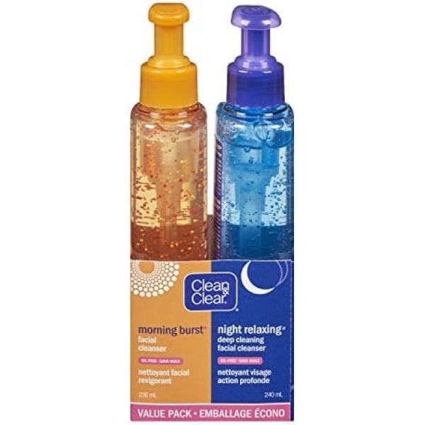 Clean & Clear morning burst/night relaxing day/night cleanser 2 pack