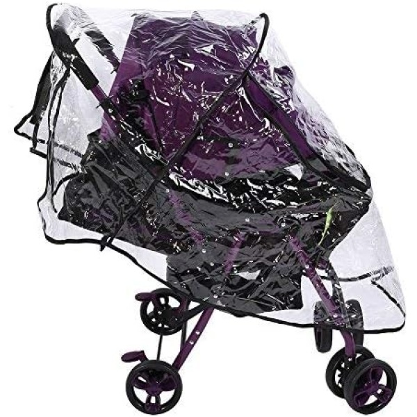 Clear Baby Stroller Rain Cover PVC Universal Waterproof Ventilation Windproof Dust Weather Shield Umbrella Pram Cover Accessory