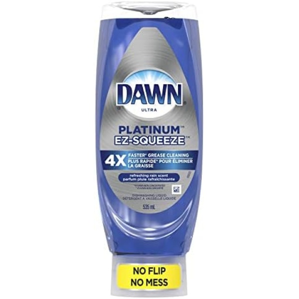 Dawn Platinum Dish Soap, EZ-Squeeze Bottle Dishwashing Liquid, Refreshing Rain Scent, 535 ml