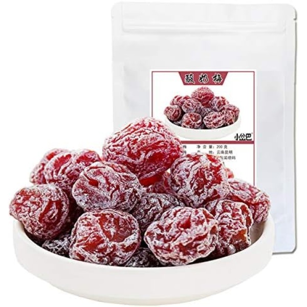 Delicious Chinese Yogurt Plums Preserved Plums Dried Plums Sweet and Sour Plum Sugar Non-GMO Dried Plums Vegetarian 7oz (200g)酸奶梅