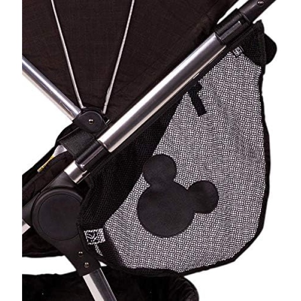 Disney Baby by J.L. Childress Side Sling Cargo Net, Stroller Organizer & Storage, Mickey Black