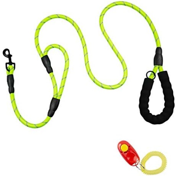 Dog Leash, 6 FT Long Double Handles Dog Leash with Comfortable Traffic Padded for Control Safety Training, Reflective Heavy Duty Lead with Strong Clip for Small Medium or Large Dogs