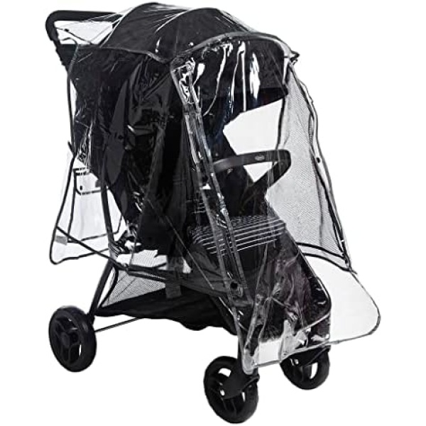 Graco Deluxe Stroller Weather Shield, Baby Rain Cover, Universal Size, Waterproof, Water Resistant, Windproof, See Thru, Ventilation, Protection, Shade, Umbrella, Pram, Vinyl, Clear, Plastic