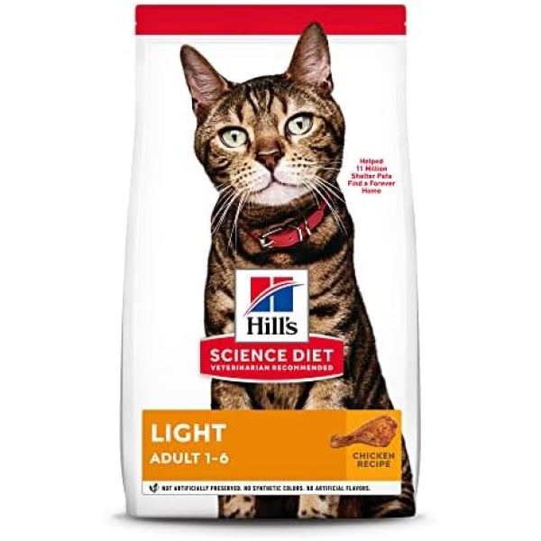 Hill's Science Diet Adult Light Dry Cat Food, Chicken Recipe, 16 lb Bag