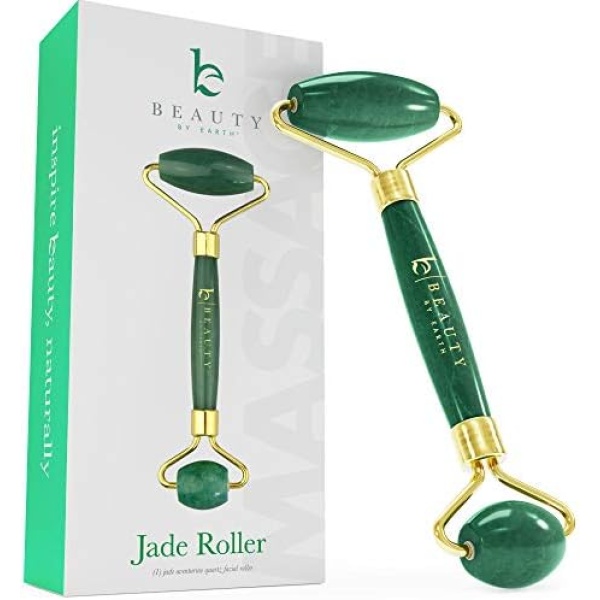 Jade Roller for Face - Face & Neck Massager for Skin Care, Facial Roller to Press Serums, Cream and Oil Into Skin, Lymphatic Drainage Massager Skin Care Tool, Eye Massager and Neck Roller