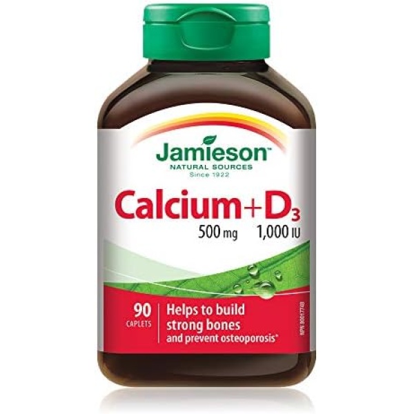 Jamieson Calcium 500mg + Vitamin D 1000IU 90 Caplets