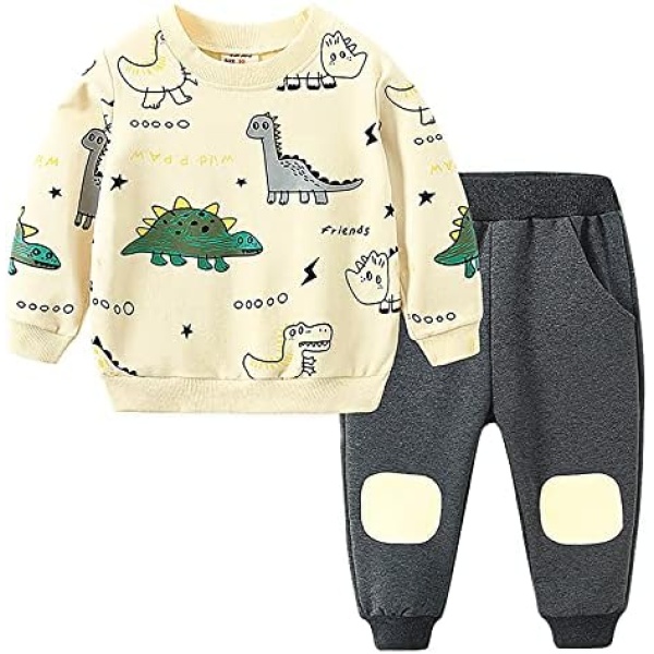 Kantenia Toddler Baby Boys Girls Hoodies Long Sleeve Sweater Tops Pants Kangaroo Pocket Fall Winter Clothes Set