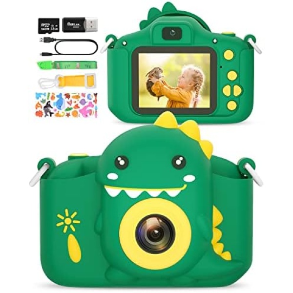 Kids Camera for 3-8 Years Old Toddlers Childrens Boys Girls Christmas Birthday Gifts Selfie Digital Toy Camera with 32GB SD Card