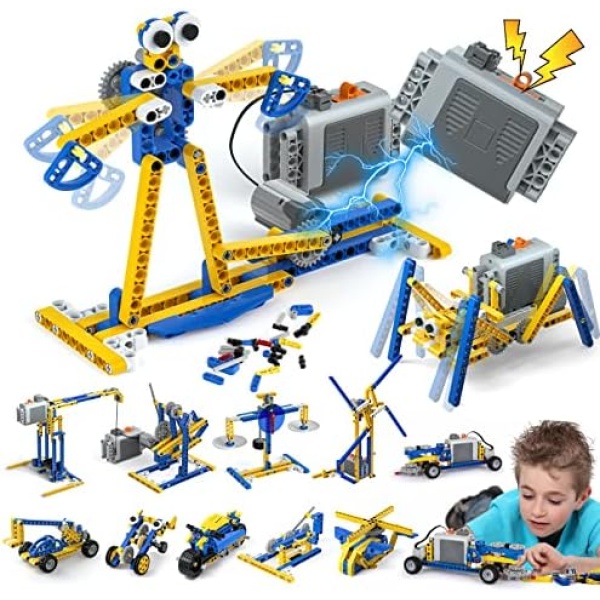 Lehoo Castle Educational Building Sets STEM Learning Kit, 12 in 1 DIY Engineering Toy, 352 PCS Construction Toy, Robot Building Blocks Toy Gift for Boys Girls Age 6 7 8 9 10 11 12+ Years Old