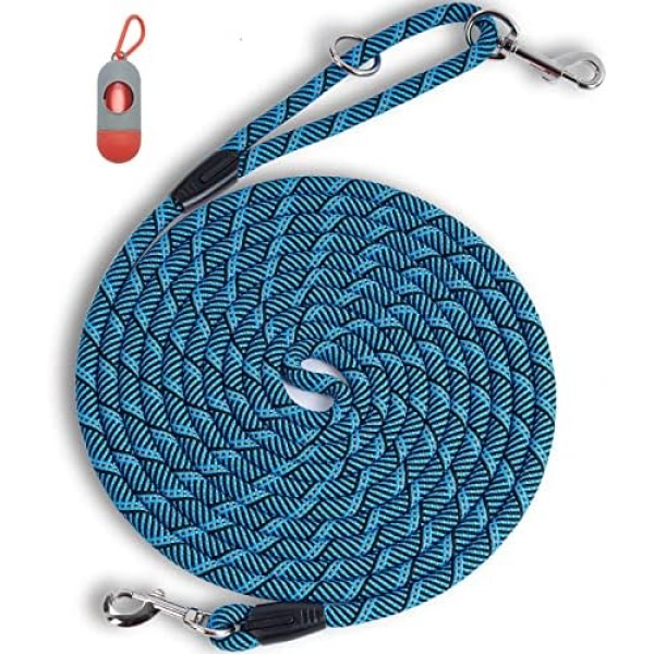 Long Dog Leash for Dog Training15FT 30FT 50FT, Check Cord Recall Training Agility Lead for Large Medium Small Dogs,Rope Leashes Great for Playing, Camping, or Backyard