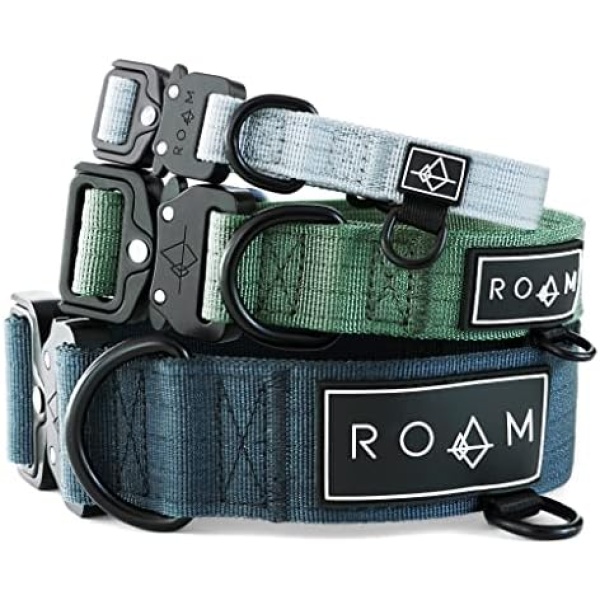 Made to ROAM Premium Dog Collar - Adjustable Heavy Duty Nylon Collar with Quick-Release Metal Buckle (Colorado Nightsky, Size 4)