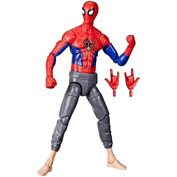 Marvel Legends Series Spider-Man: Across The Spider-Verse Peter B Parker 6-inch Action Figure Toy, 2 Accessories