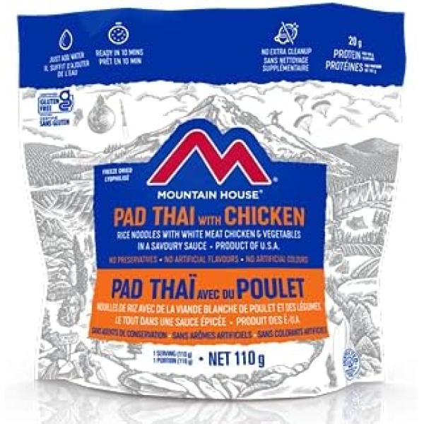 Mountain House Pad Thai with Chicken Pouch | Freeze Dried Backpacking & Camping Food | Survival & Emergency Food | Gluten-Free | Entree Meal | Easy to Prepare | Delicious and Nutritious