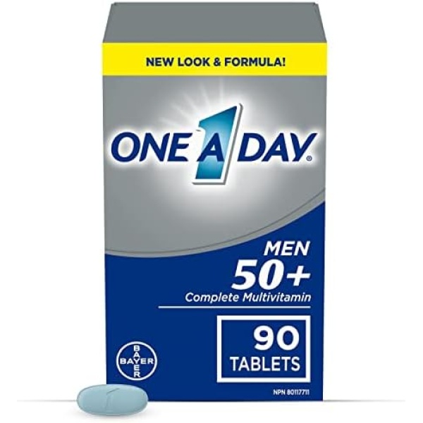 One A Day Multivitamin For Men 50 Plus - Daily Vitamins For Men With Vitamins A, B, C, D, E, Calcium, Selenium, Magnesium And Zinc To Support Immune, Bone, Heart And Eye Health, And Energy, 90 Tablets