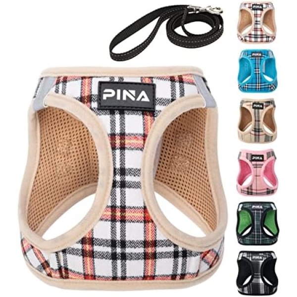 PINA Dog Harness for Small Medium Dogs No Pull, Dog Harness and Leash Set, No Choke Breathable Mesh Dog Vest Harness, Lightweight Adjustable Small Medium Dog Harness - Easy to Put On and Take Off