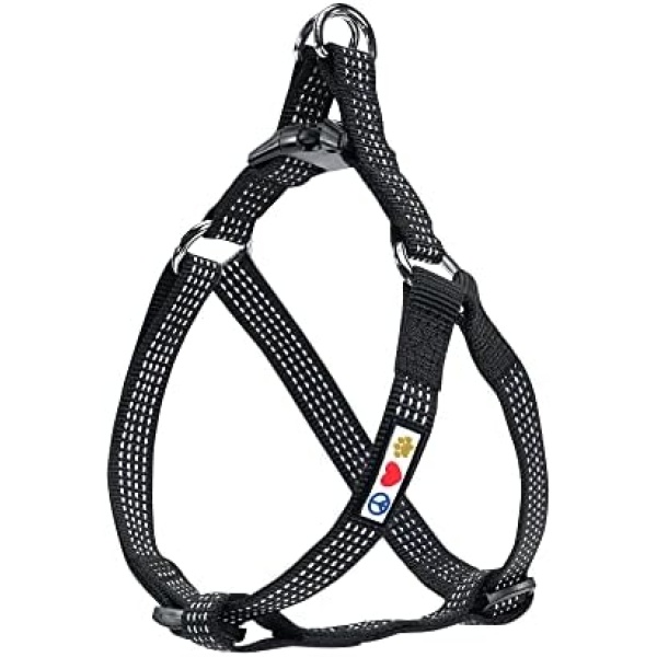 Pawtitas Pet Soft Adjustable Step-in Reflective Puppy/Dog Harness Extra Small Black/Pawtitas Harnais Pour Chien/chiot facile à enfiler, Ajustable et Réfléchissant Extra Petit Noir