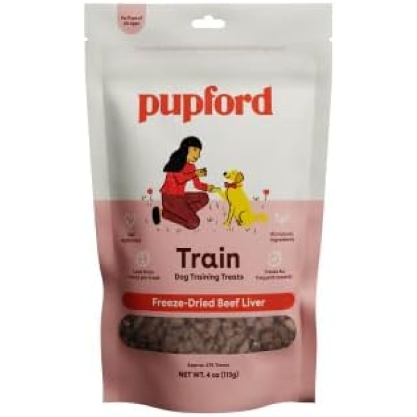 Pupford Freeze Dried Dog Training Treats | 475+ Dog & Puppy Treats Per Bag - Low Calorie, Healthy, Savory & Delicious, The Perfect High Value Training Reward - Made in USA | Options: Beef Liver, Rabbit, Salmon, Sweet Potato, & Chicken (Liver)