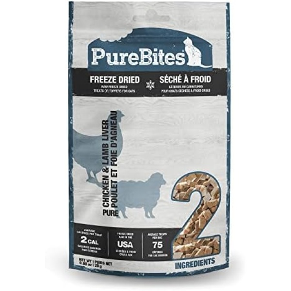 PureBites Chicken Breast and Lamb Liver Cat Treats, 0.98 Oz