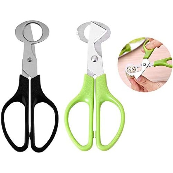 Quail Egg Scissors,(2PCS)Bird Pigeon Egg Cutter Opener Stainless Steel Kitchen Tool Housewife Clipper