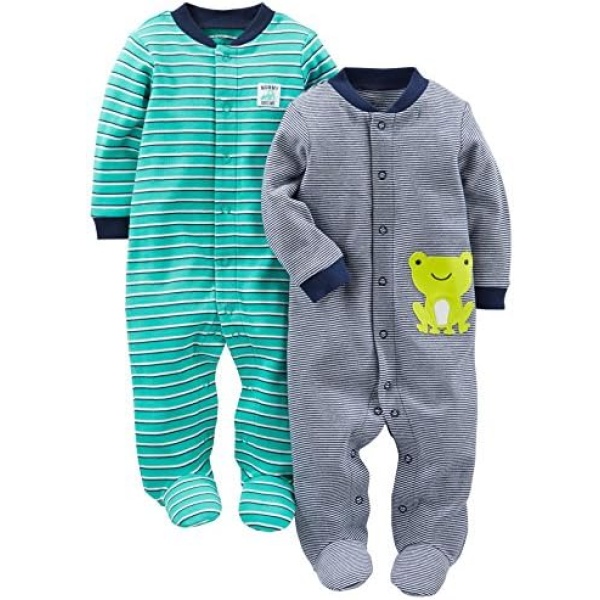 Simple Joys by Carter's Baby-Boys 2-Pack Cotton Snap Footed Sleep and Play