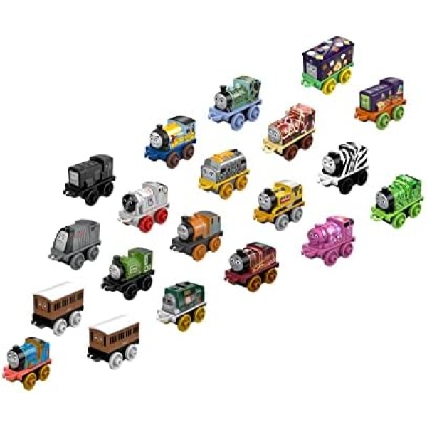 Thomas & Friends MINIS Toy Train Pack, Set of 20 Miniature Push-Along Engines and Railway Vehicles for Preschool Pretend Play