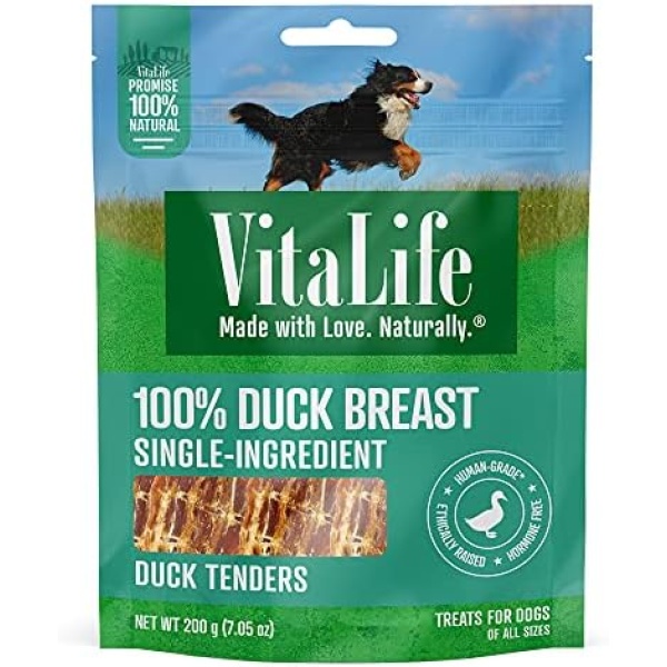 VitaLife Jerky Dog Treats - All Natural, Duck Tenders, 200 g