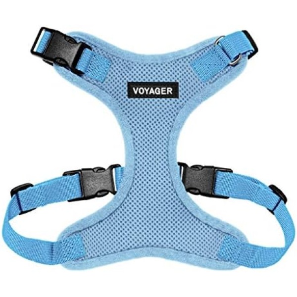 Voyager Step-in Lock Pet Harness - All Weather Mesh, Adjustable Step in Harness for Cats and Dogs by Best Pet Supplies - Baby Blue, XS