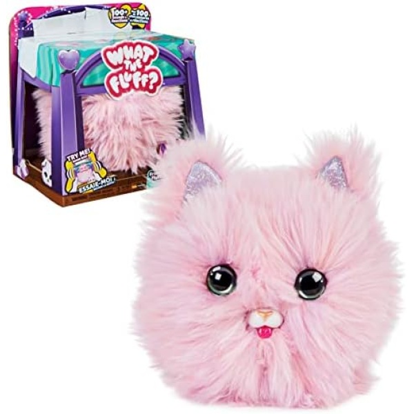 What The Fluff, Purr ‘n Fluff, Surprise Reveal Interactive Toy Pet with Over 100 Sounds and Reactions, Kids Toys for Girls Ages 5 and up