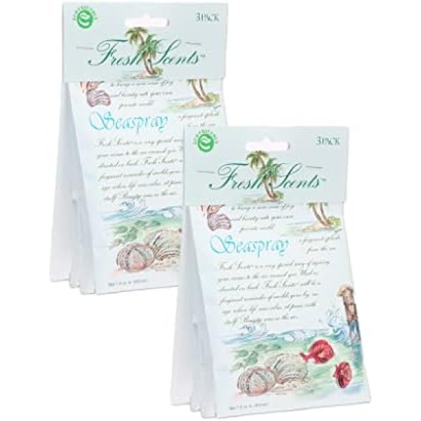 Willowbrook | Fresh Scents Scented Sachet Packet | Seaspray | Air Freshener Bags for Drawers, Closets, Cars | 6 Pack | Long Lasting Home Fragrance